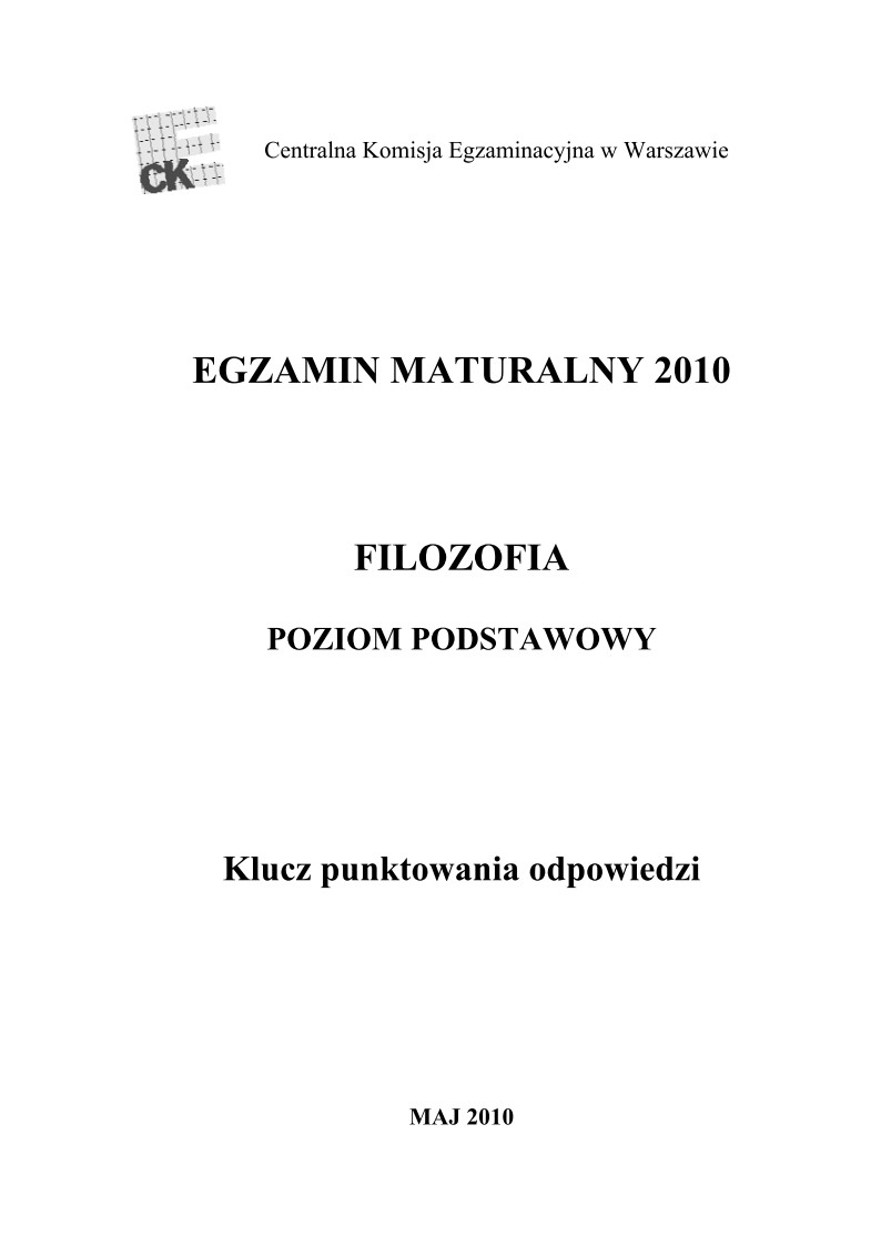 Odpowiedzi - filozofia, p. podstawowy, matura 2010-strona-01