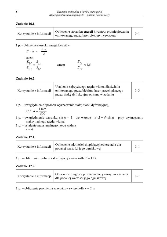 Odpowiedzi - fizyka i astronomia, p. podstawowy, matura 2010-strona-06