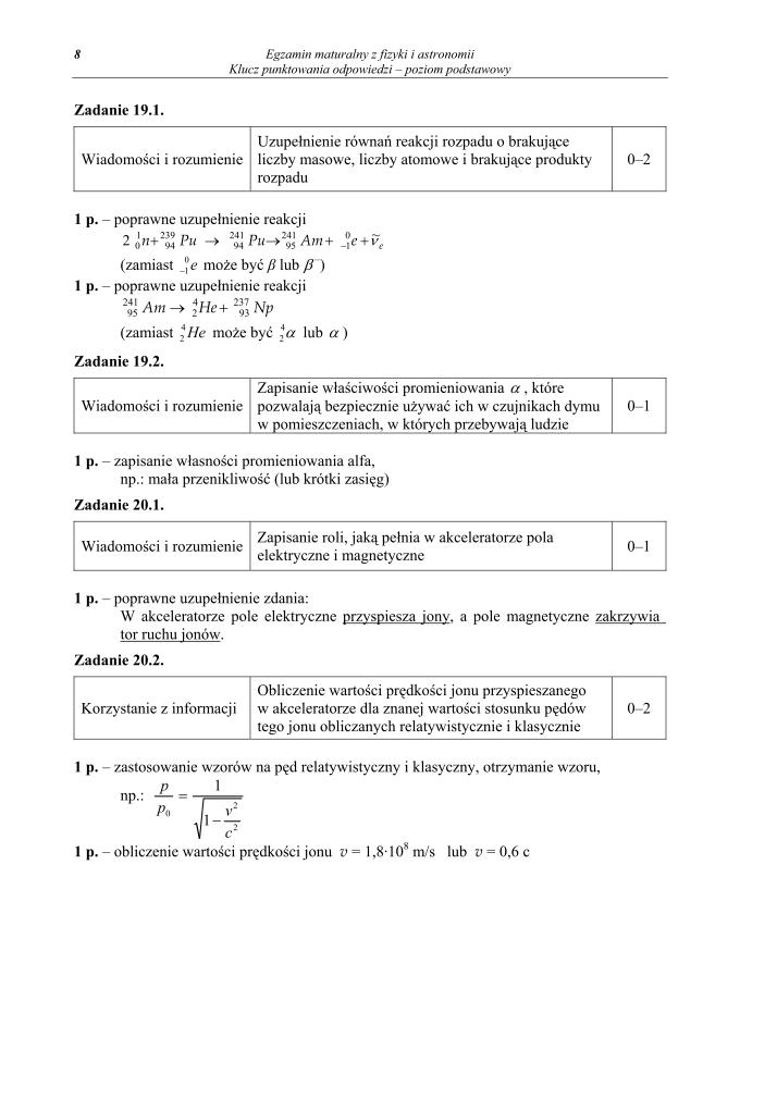 Odpowiedzi - fizyka i astronomia, p. podstawowy, matura 2010-strona-08