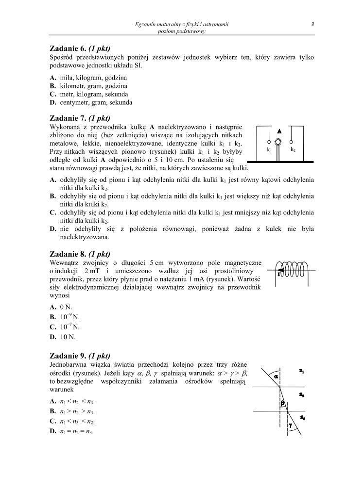 Pytania - fizyka i astronomia, p. podstawowy, matura 2010-strona-03
