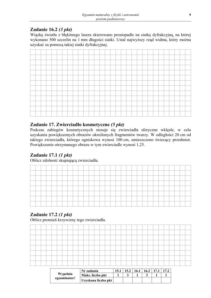 Pytania - fizyka i astronomia, p. podstawowy, matura 2010-strona-09