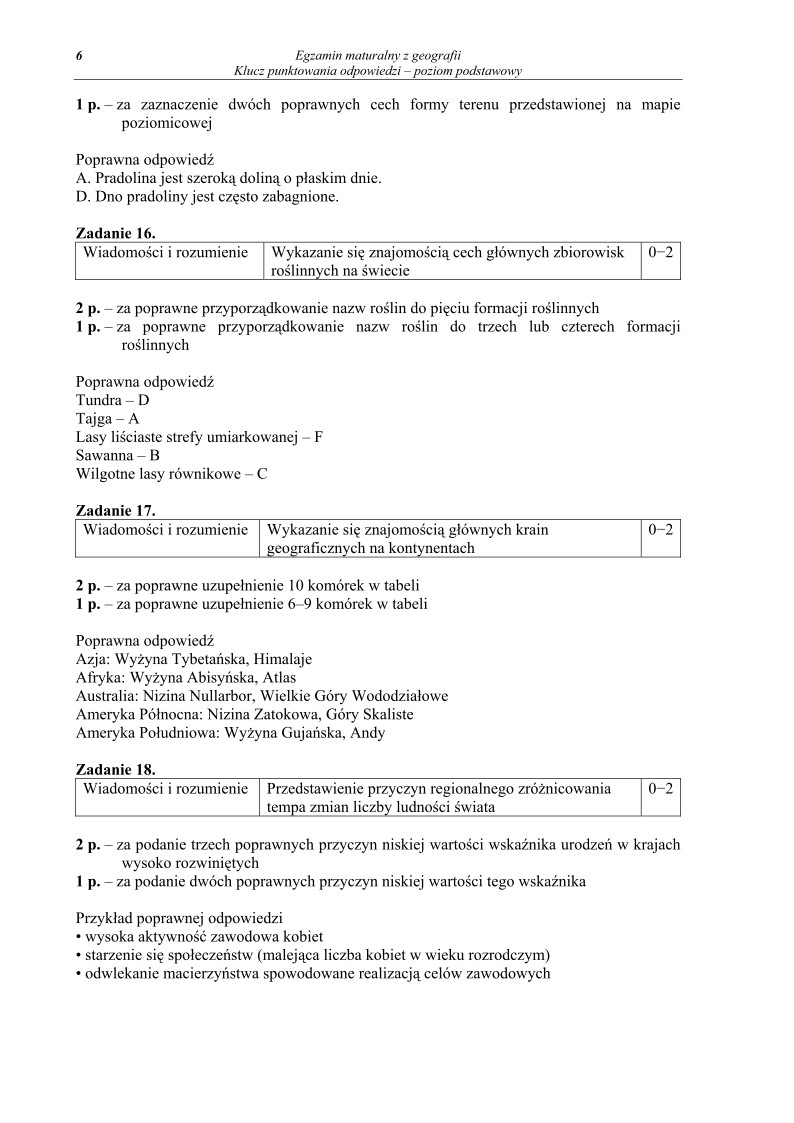 Odpowiedzi - geografia, p. podstawowy, matura 2010-strona-06