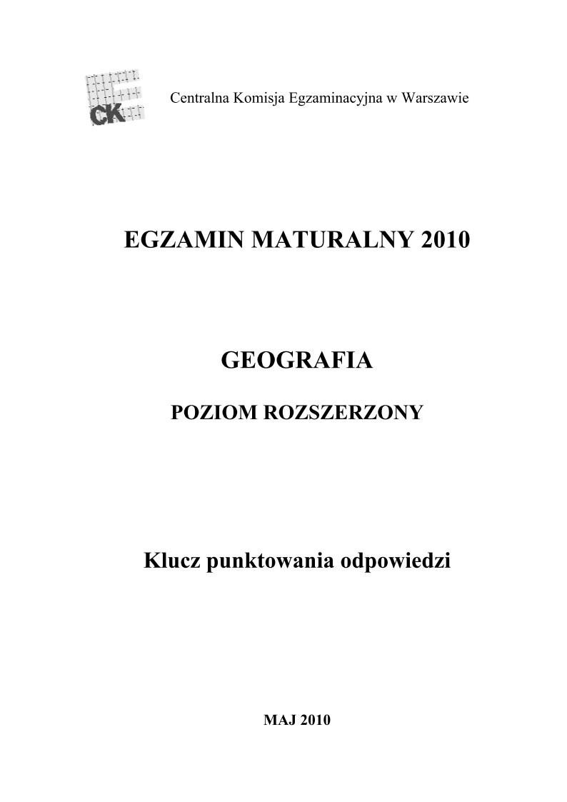 Odpowiedzi - geografia, p. rozszerzony, matura 2010-strona-01