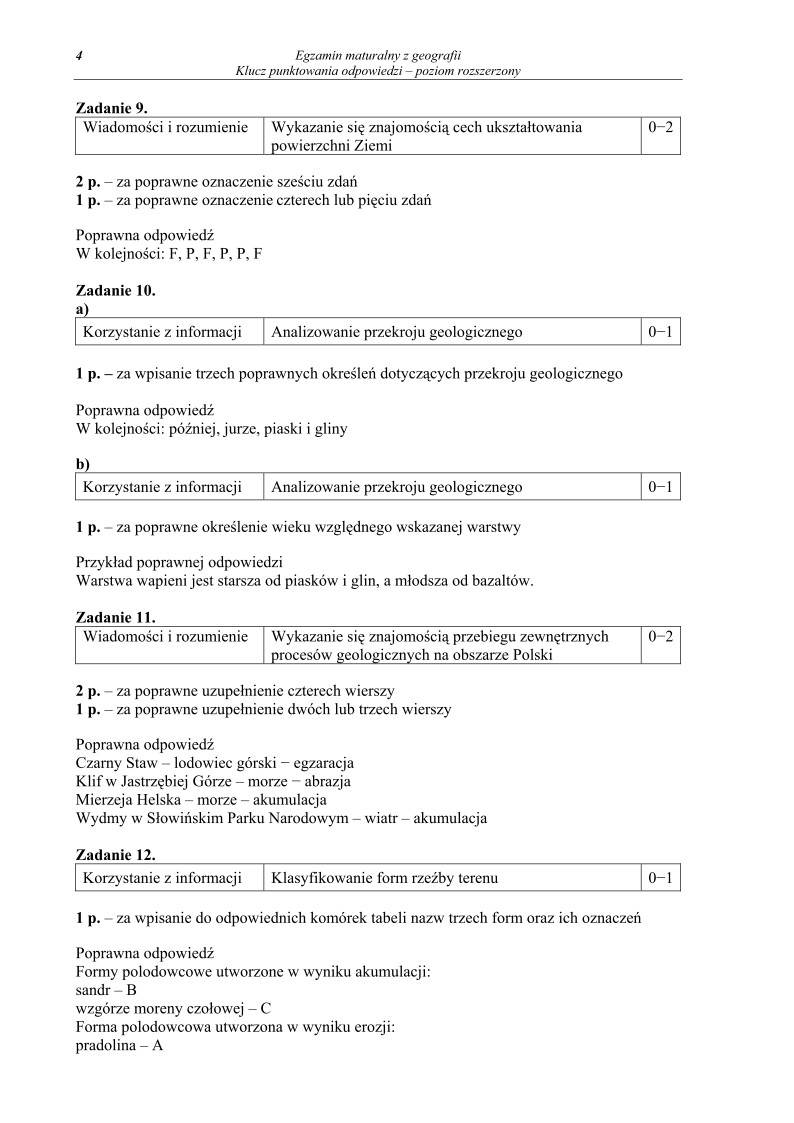 Odpowiedzi - geografia, p. rozszerzony, matura 2010-strona-04