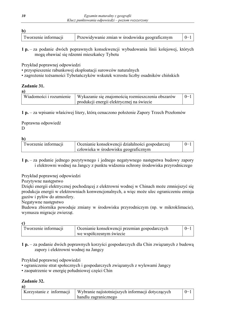 Odpowiedzi - geografia, p. rozszerzony, matura 2010-strona-10