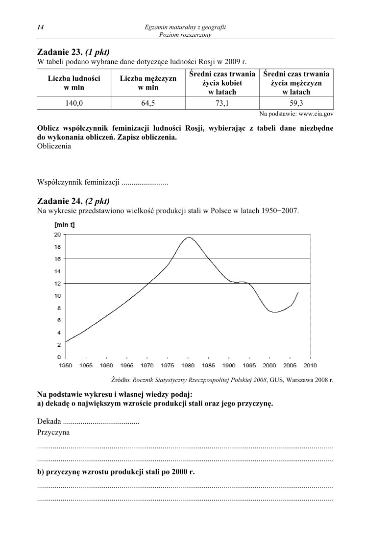 Pytania - geografia, p. rozszerzony, matura 2010-strona-14