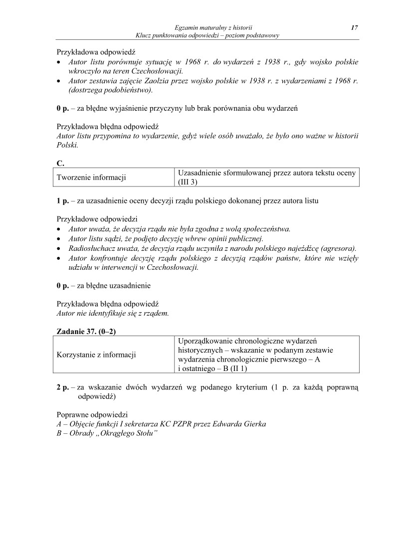 Odpowiedzi - historia, p. podstawowy, matura 2010-strona-17