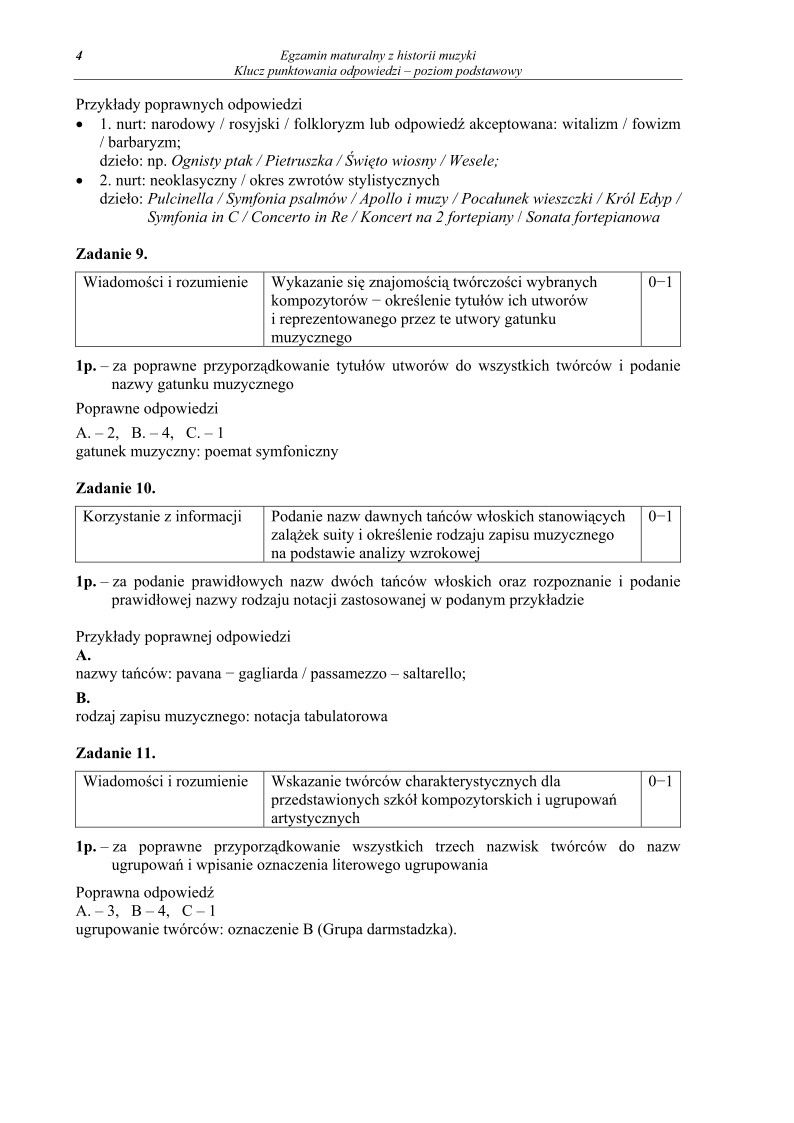 Odpowiedzi - historia muzyki, p. rozszerzony, matura 2010-strona-04