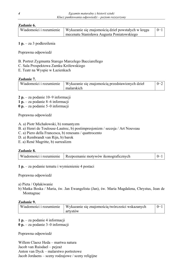 Odpowiedzi - historia sztuki, p. rozszerzony, matura 2010-strona-04