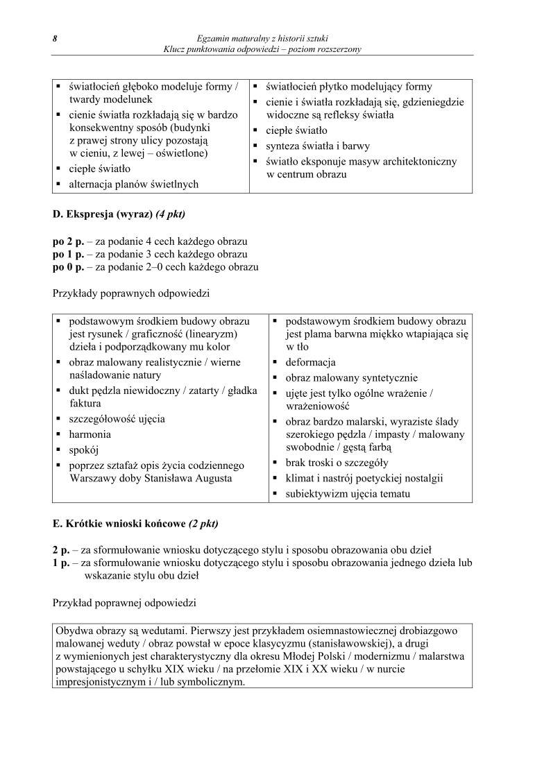 Odpowiedzi - historia sztuki, p. rozszerzony, matura 2010-strona-08