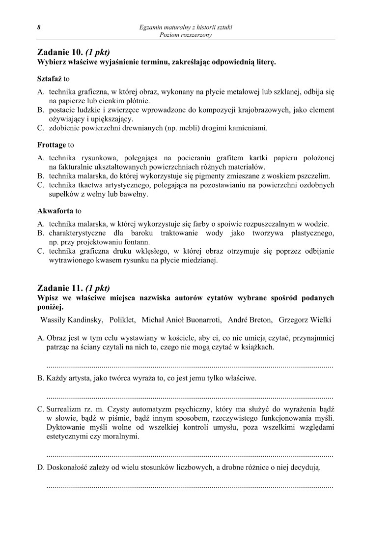 Pytania - historia sztuki, p. rozszerzony, matura 2010-strona-08