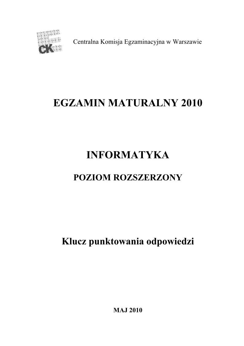 Odpowiedzi - informatyka, p. rozszerzony, matura 2010 cz2-strona-01