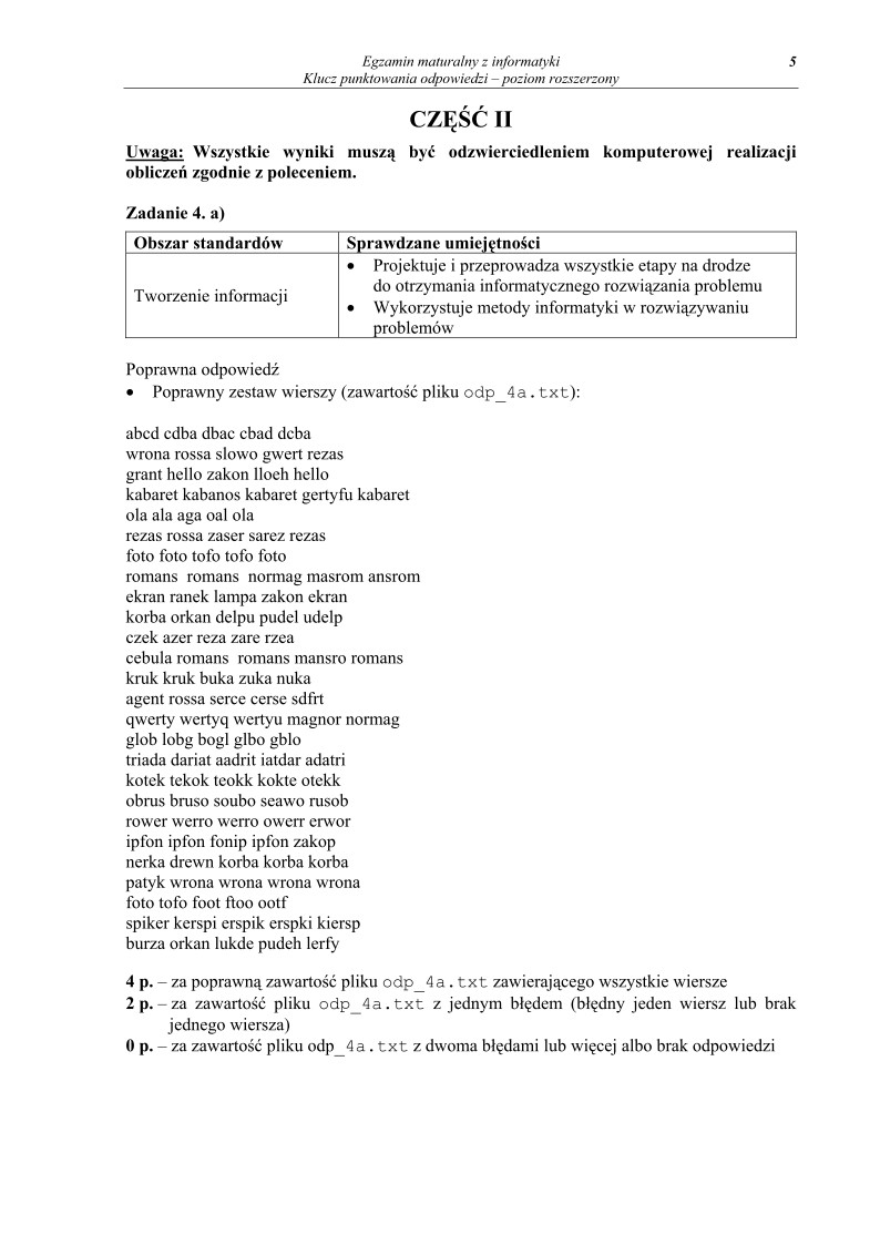 Odpowiedzi - informatyka, p. rozszerzony, matura 2010 cz2-strona-05
