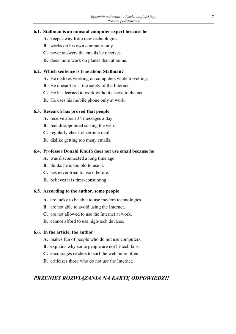 Pytania - jezyk angielski, p. podstawowy, matura 2010-strona-07