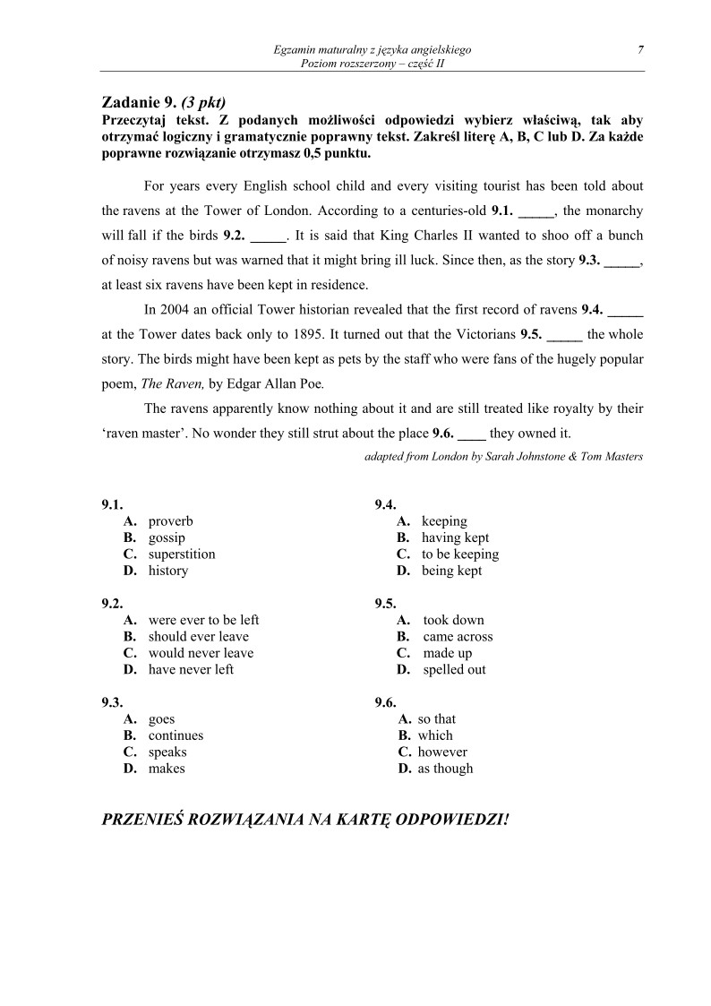 Pytania - jezyk angielski, p. rozszerzony, matura 2010 cz2-strona-07