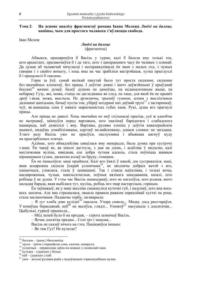 Pytania - jezyk bialoruski, p. podstawowy , matura 2010-strona-08