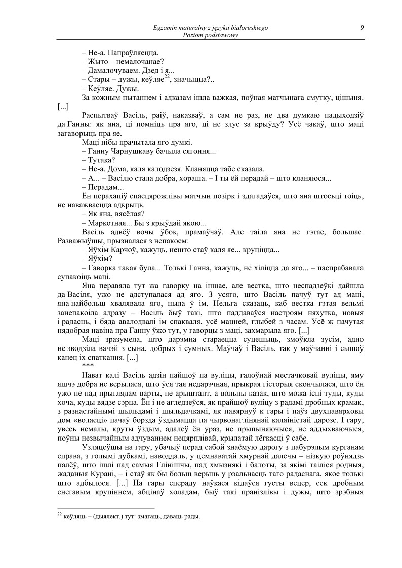 Pytania - jezyk bialoruski, p. podstawowy , matura 2010-strona-09