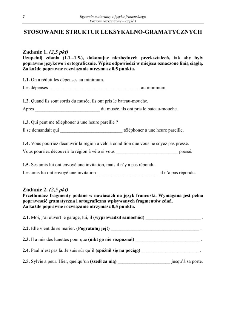 Pytania - jezyk francuski, p. rozszerzony , matura 2010 cz1-strona-02