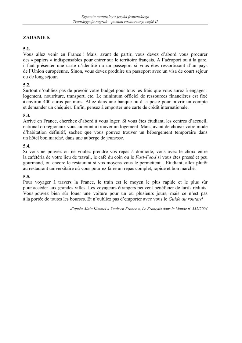 Transkrypcja - jezyk francuski, p. rozszerzony , matura 2010-strona-02