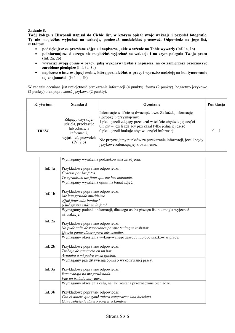 Odpowiedzi - jezyk hiszpanski, p. podstawowy , matura 2010-strona-05