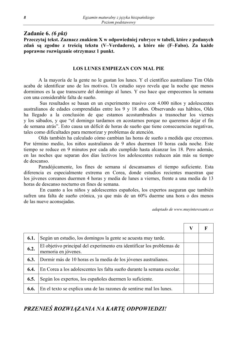 Pytanie - jezyk hiszpanski, p. podstawowy , matura 2010-strona-08