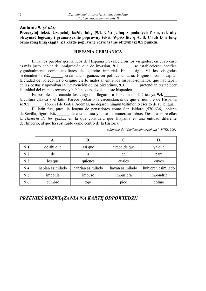 Pytanie - jezyk hiszpanski, p. rozszerzony , matura 2010 cz2-strona-06