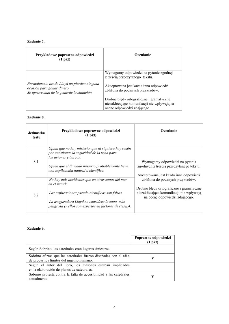 Odpowiedzi - jezyk hiszpanski w klasach dwujezycznych , matura 2010-strona-04