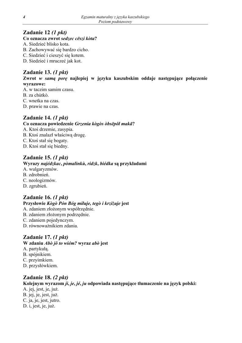 Pytania - jezyk kaszubski, p. podstawowy, matura 2010-strona-04