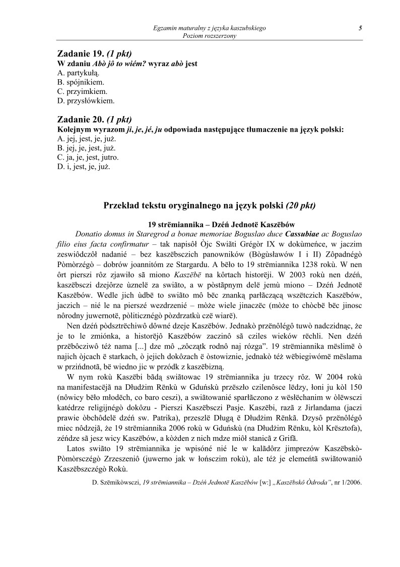 Pytania - jezyk kaszubski, p. rozszerzony, matura 2010-strona-05