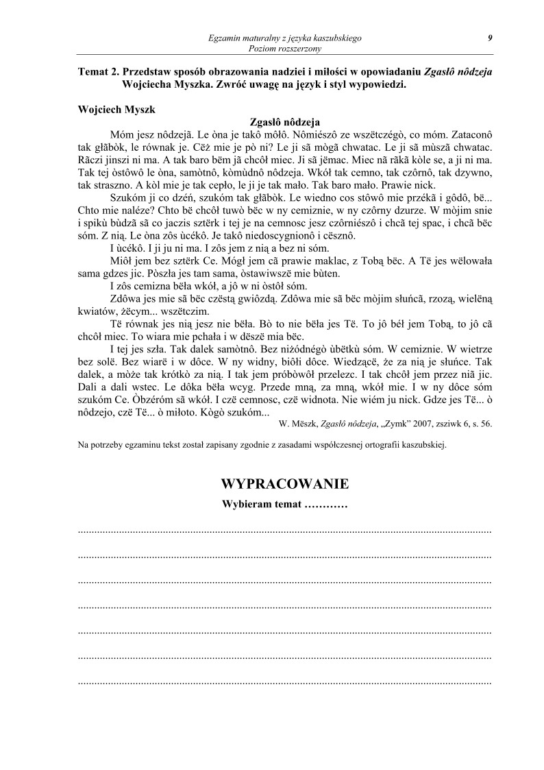 Pytania - jezyk kaszubski, p. rozszerzony, matura 2010-strona-09
