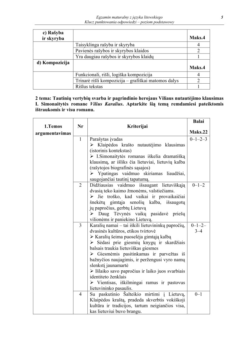 Odpowiedzi - jezyk litewski, p. podstawowy, matura 2010-strona-05