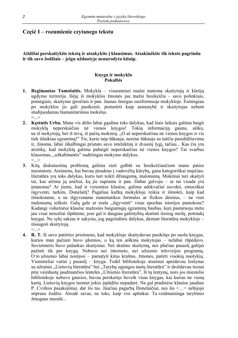 Pytania - jezyk litewski, p. podstawowy, matura 2010-strona-02