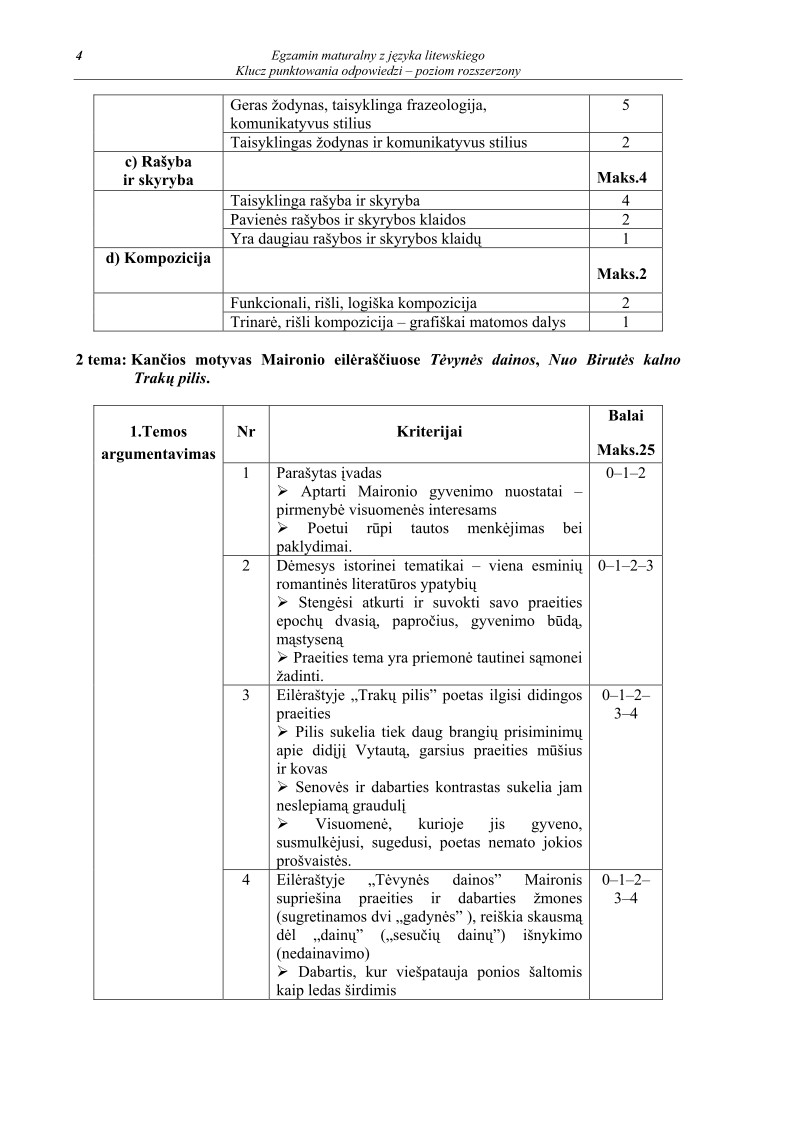 Odpowiedzi - jezyk litewski, p. rozszerzony, matura 2010-strona-04