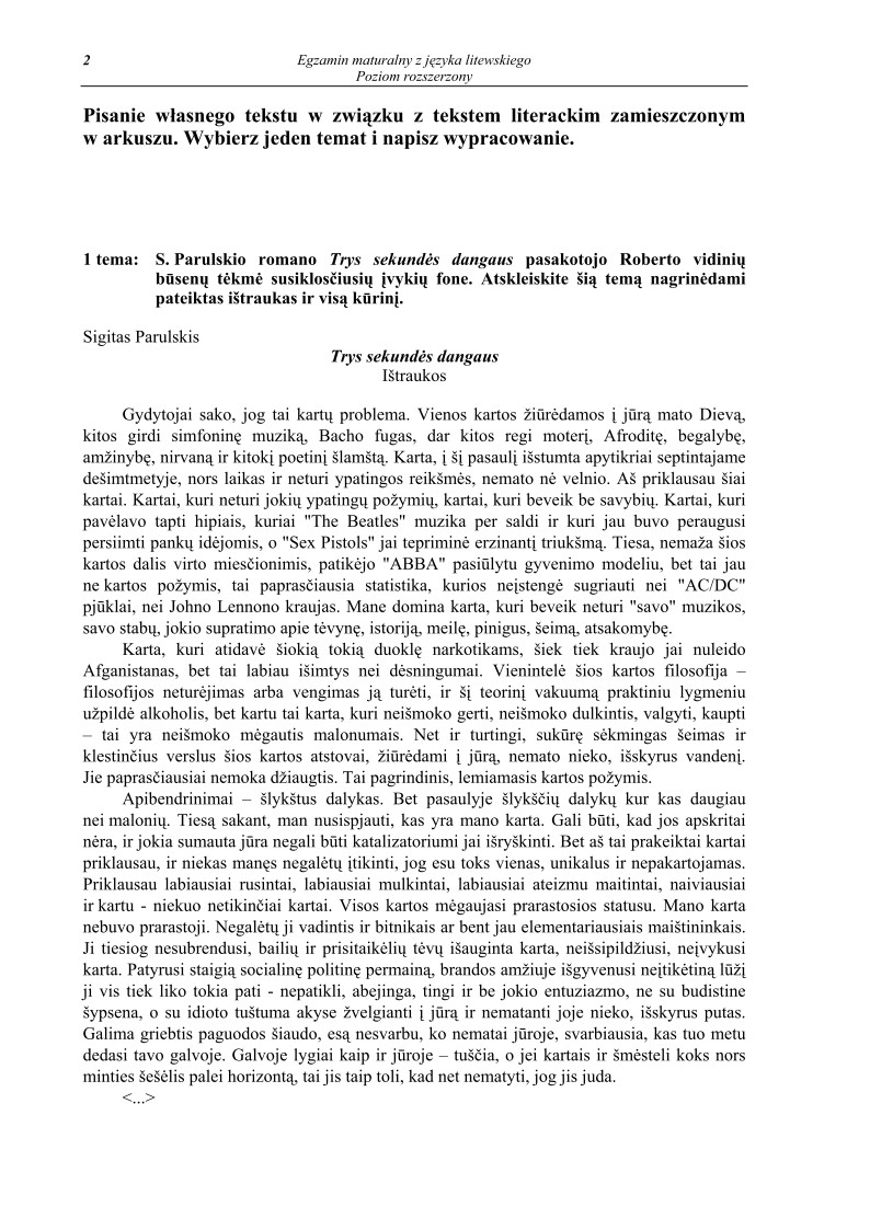 Pytania - jezyk litewski, p. rozszerzony, matura 2010-strona-02