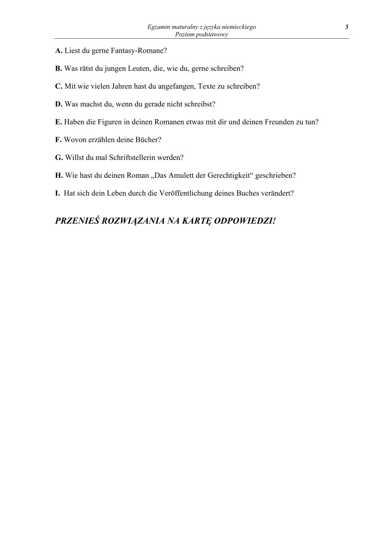 Pytania - jezyk niemiecki, p. podstawowy, matura 2010-strona-05