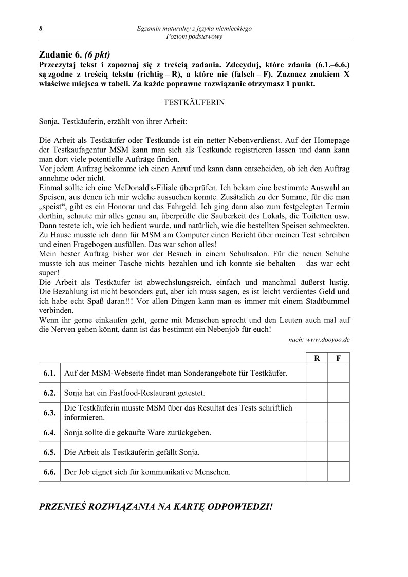Pytania - jezyk niemiecki, p. podstawowy, matura 2010-strona-08
