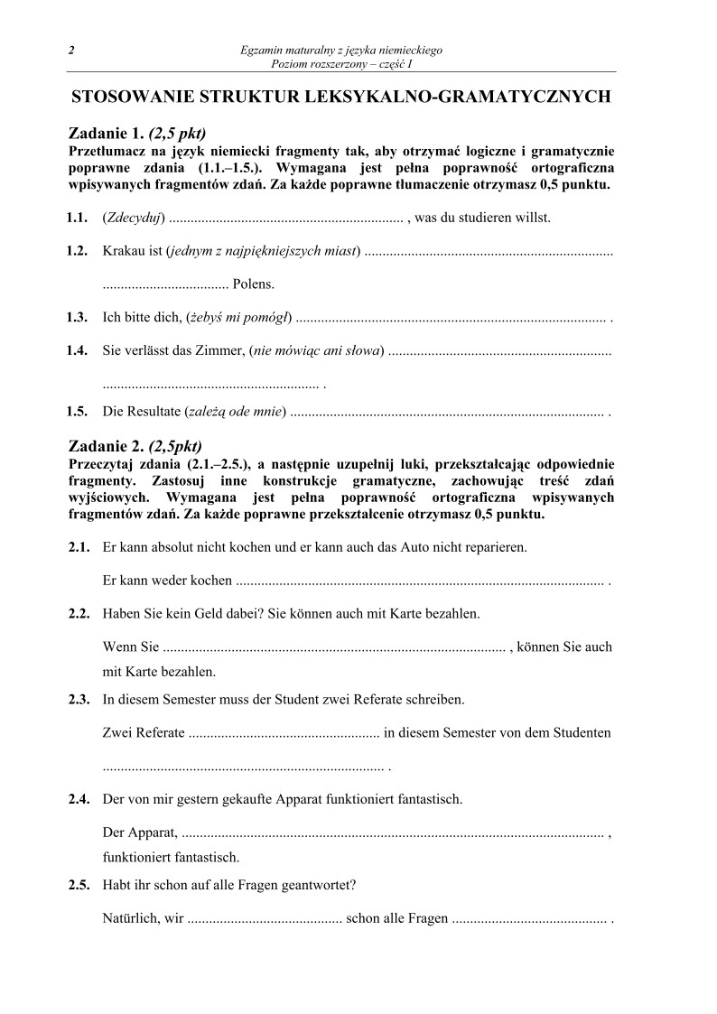 Pytania - jezyk niemiecki, p. rozszerzony, matura 2010 cz1-strona-02