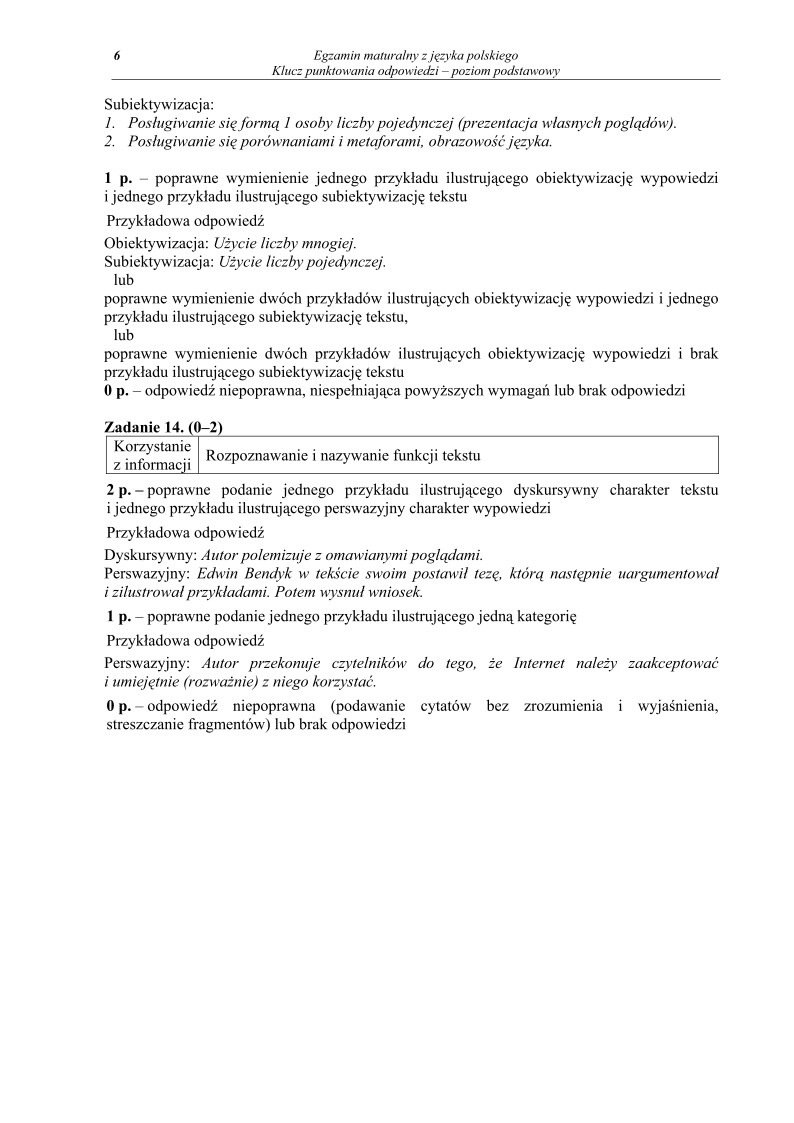 Odpowiedzi - jezyk polski, p. podstawowy, matura 2010-strona-06