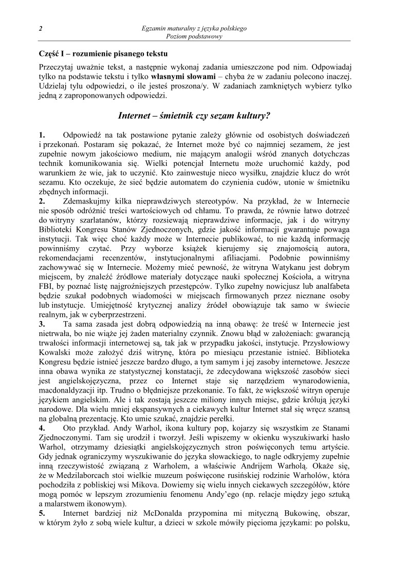 Pytania - jezyk polski, p. podstawowy, matura 2010-strona-02