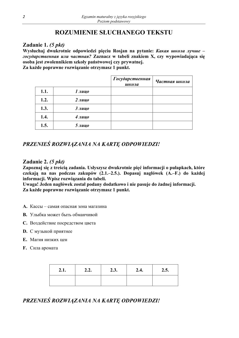 Pytania - jezyk rosyjski, p. podstawowy, matura 2010-strona-02