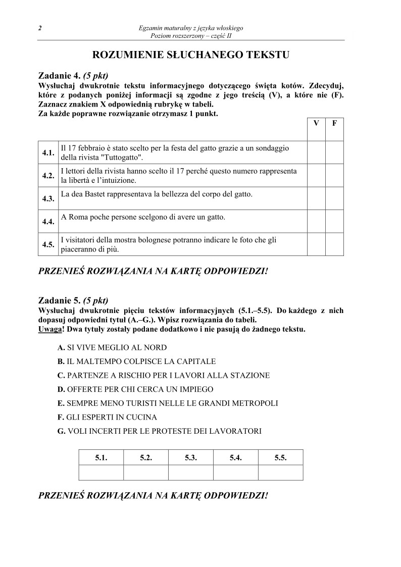Pytania - jezyk wloski, p. rozszerzony, matura 2010 cz2-strona-02