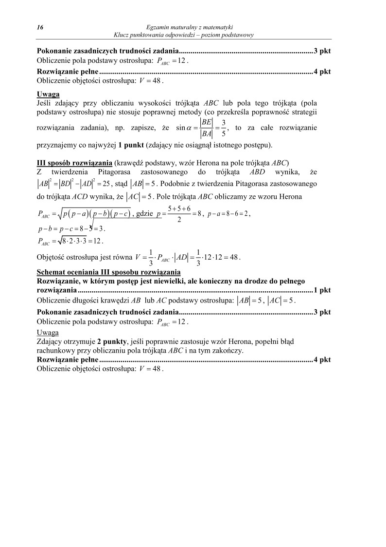 Odpowiedzi - matematyka, p. podstawowy, matura 2010-strona-16