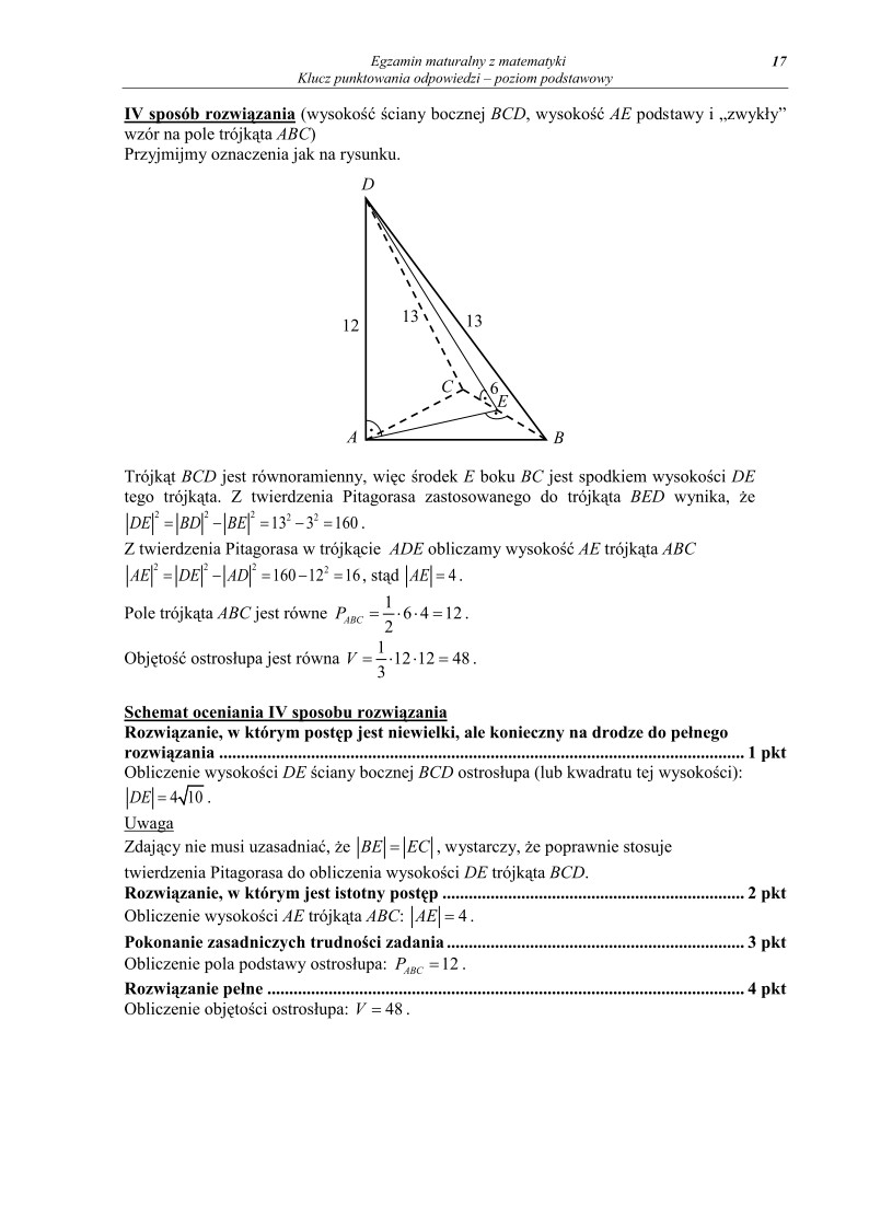 Odpowiedzi - matematyka, p. podstawowy, matura 2010-strona-17