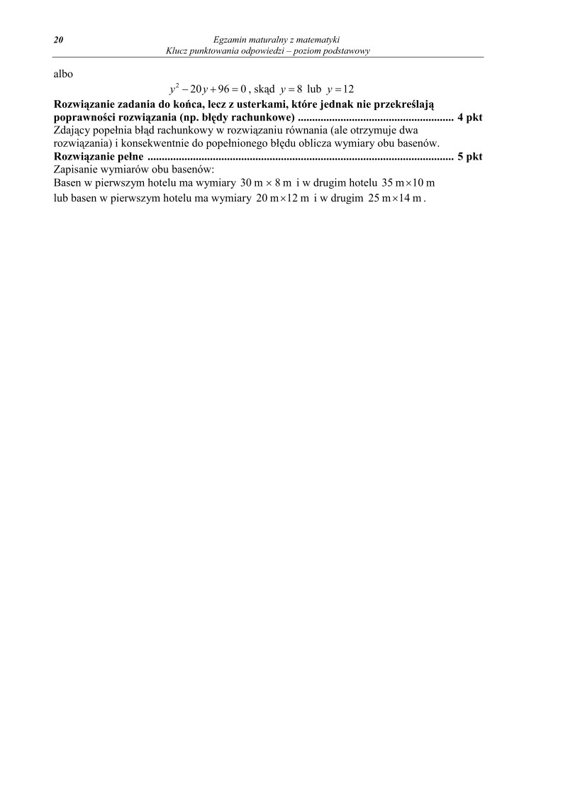 Odpowiedzi - matematyka, p. podstawowy, matura 2010-strona-20