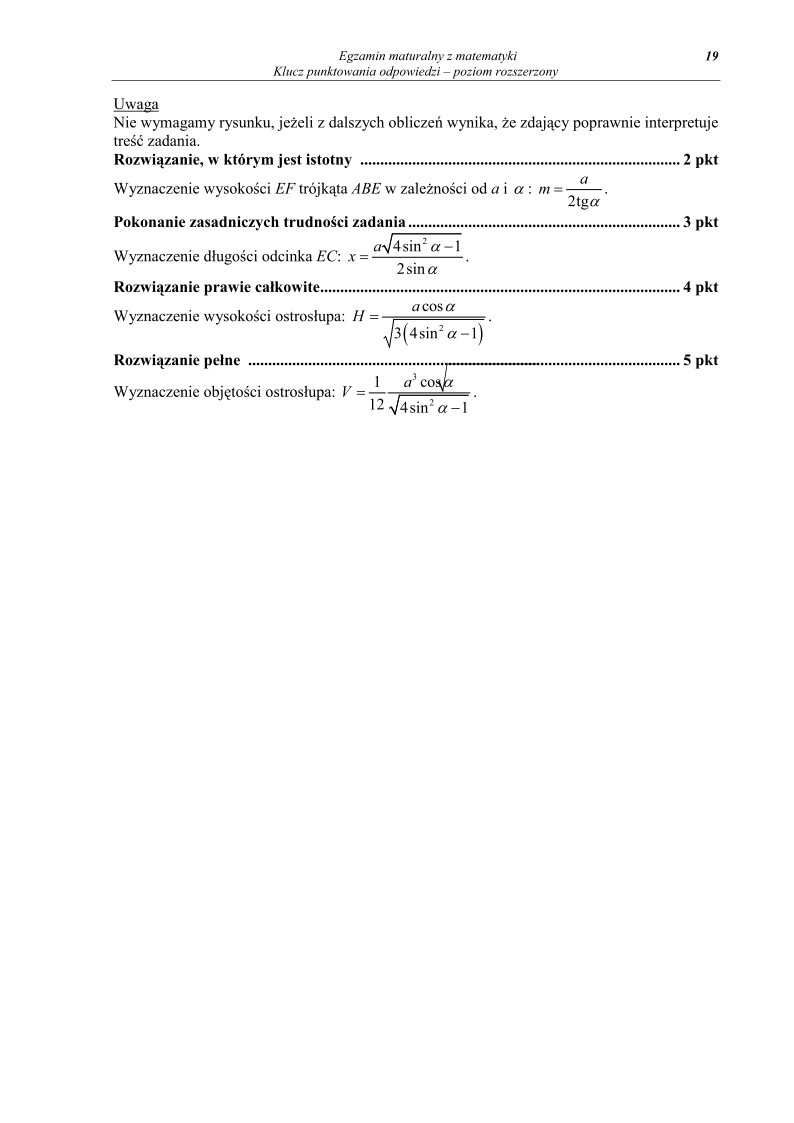 Odpowiedzi - matematyka, p. rozszerzony, matura 2010-strona-19