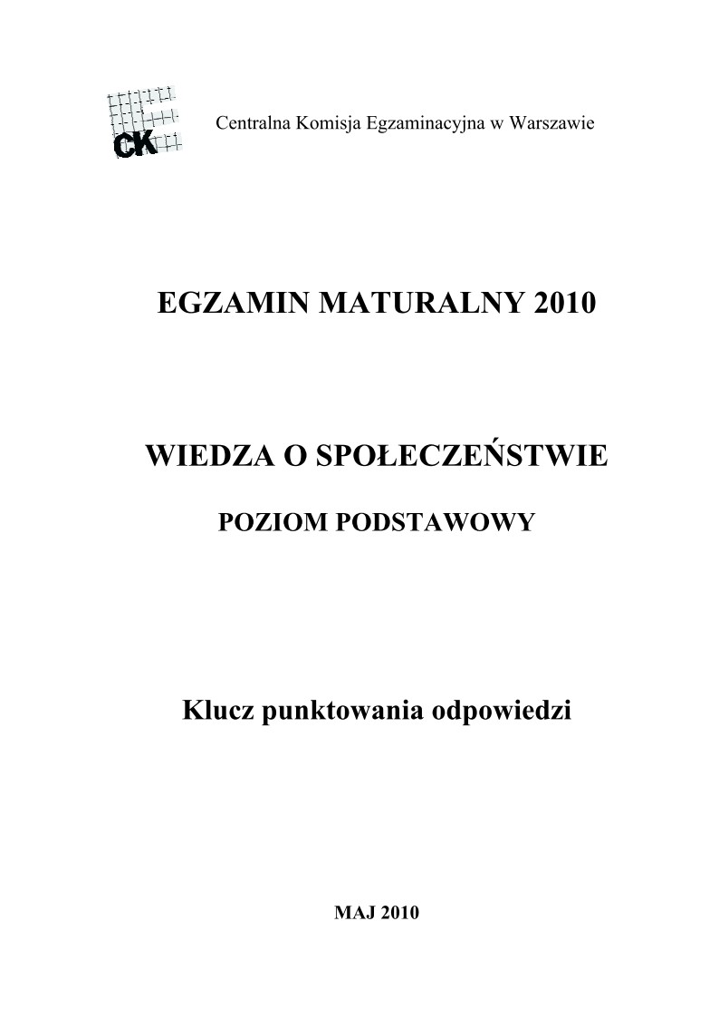 Odpowiedzi - wiedza o spoleczenstwie, p. podstawowy, matura 2010-strona-01