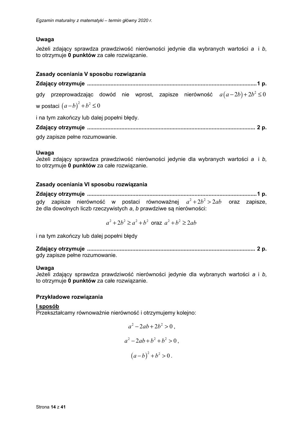 matematyka podstawowy - matura 2020 - odpowiedzi-14