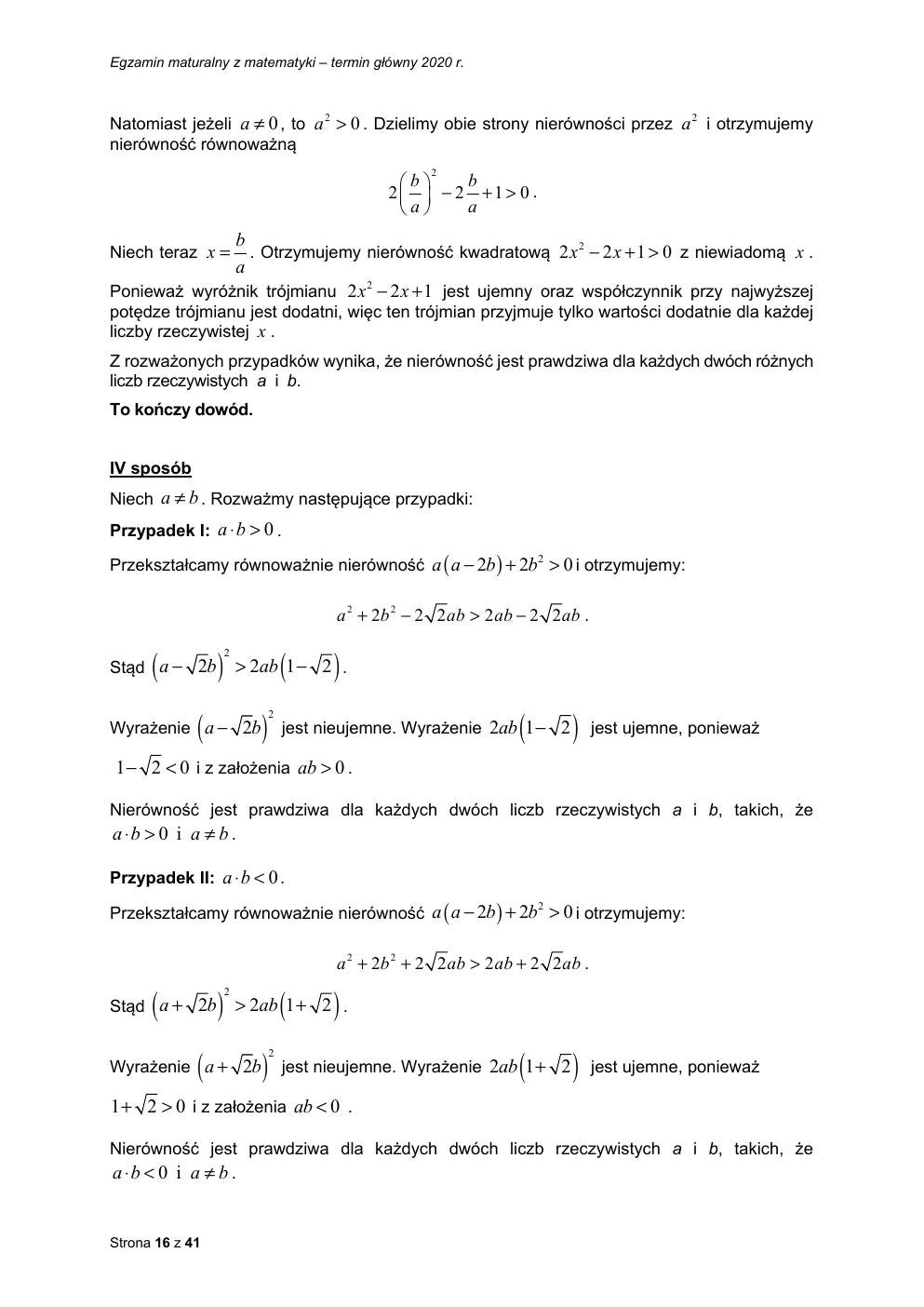matematyka podstawowy - matura 2020 - odpowiedzi-16