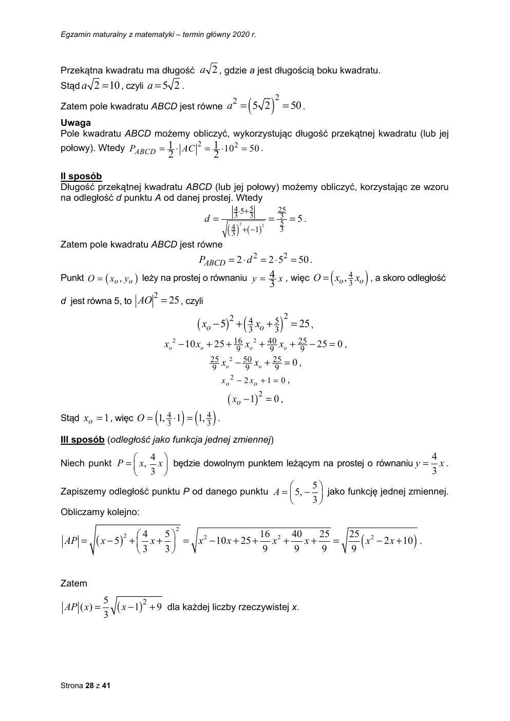 matematyka podstawowy - matura 2020 - odpowiedzi-28