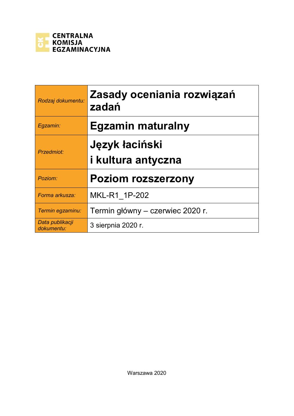 język łaciński i kultura antyczna rozszerzony - matura 2020 - odpowiedzi-1